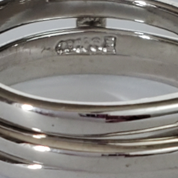 Silver Plated Wedding Band Ring Set Size 5 Cubic Zirconia 1.5 CWT - Picture 7 of 10